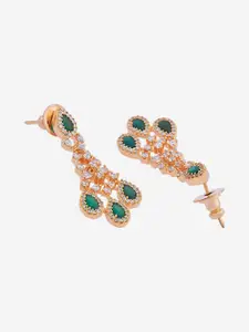 Kushal's Fashion Jewellery Rose Gold-Plated CZ Embellished Bridal Adjustable Finger Ring