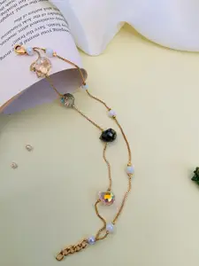 ABDESIGNS Women Brass Gold-Plated Wraparound Bracelet