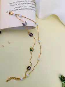 ABDESIGNS Women Brass Gold-Plated Wraparound Bracelet