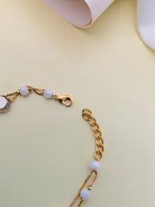 ABDESIGNS Women Brass Gold-Plated Wraparound Bracelet