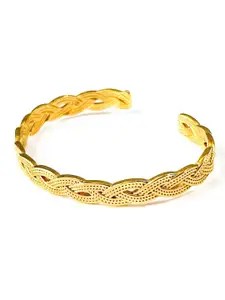 SWASHAA 18K Gold-Plated Textured Cuff Bracelet