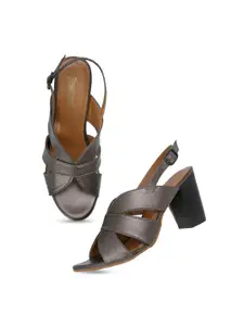 The Roadster Lifestyle Co. Women Grey Open Toe Block Heels