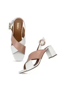The Roadster Lifestyle Co. Women Nude Pink Colorblocked Block Heels