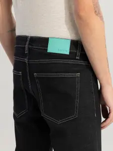 Snitch Men Smart Black Skinny Fit Low Distress Jeans