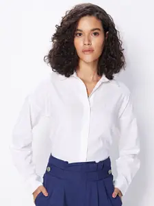 Fab Star Classic Spread Collar Boxy Cotton Casual Shirt