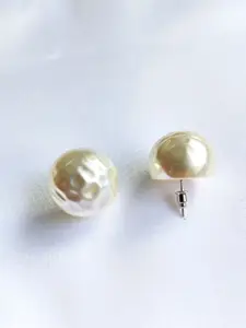 DressBerry Gold Toned Artificial Beads Gold Plated Studs Earrings