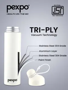 Pexpo White Pearl ISI Certified Thermosteel 470ml Hot & Cold flask Insulated Bottle