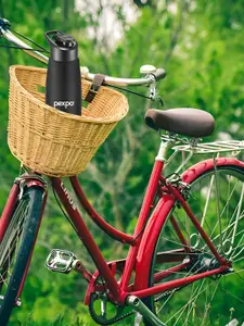 Pexpo DURO Sports & Hiking Stainless Steel 1L Single wall Black Water Bottle