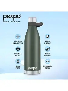 Pexpo Evok- Green ISI Certified Thermosteel Hot and Cold Flask Water Bottle 980 ml