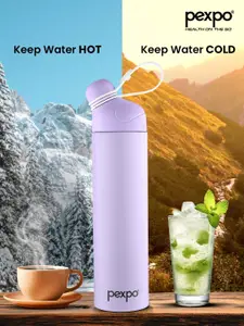 Pexpo PEARL-ISI Certified Thermosteel Hot and Cold Lilac Pearl Flask Water Bottle 500ml