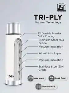 Pexpo Flamingo White ISI Certified Thermosteel Hot & Cold Insulated Water Bottle 500ml