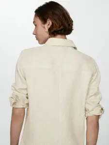 MANGO Linen Regular Fit Casual Shirt