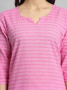 Mialo fashion Geometric Printed Pure Cotton Straight Kurti