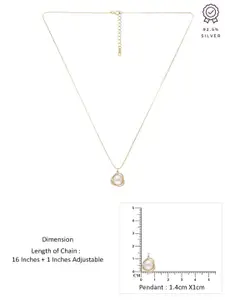 KAI JEWEL 925 Sterling Silver Stone-Studded & Pearl Beaded Pendants With Chains