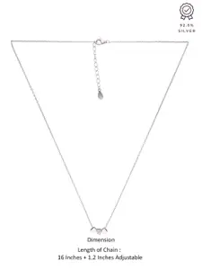 KAI JEWEL Sterling Silver Rhodium-Plated Cubic Zirconia Studded Necklace
