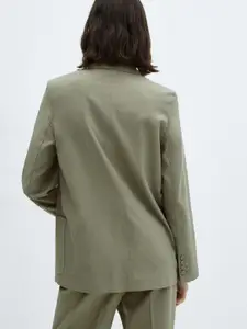 MANGO Notched Lapel Single-Breasted Longline Formal Blazer