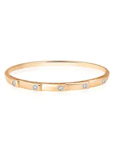 Peora Gold-Plated Cubic Zirconia Stone Studded Brass Kada Bracelet