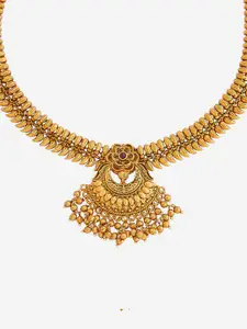 Kushal's Fashion Jewellery Gold-Plated Antique Necklace