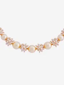 Kushal's Fashion Jewellery Gold-Plated Cubic Zirconia Necklace