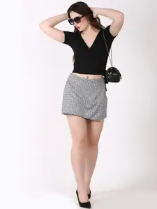 SIGHTBOMB Cotton V-Neck Wrap Crop Top