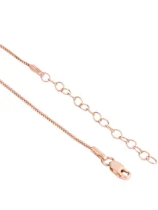 Zavya 925 Pure Sterling Silver Rose Gold-Plated Cubic Zirconia Studded Pendant With Chain