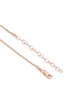 Zavya 925 Pure Sterling Silver Rose Gold-Plated Cubic Zirconia Studded Pendant With Chain