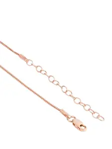 Zavya 925 Pure Sterling Silver Rose Gold-Plated Pendant With Chain