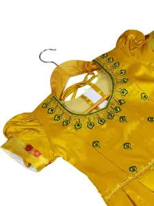 AMIRTHA FASHION Girls Embroidered Thread Work Ready to Wear Lehenga Set