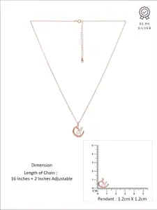 KAI JEWEL Rose Gold-Plated 92.5 Sterling Silver Circular Pendants with Chains