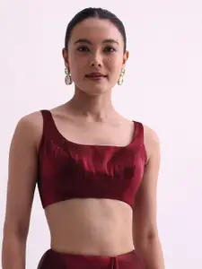 KALKI Fashion Embellished Beads and Stones Satin Saree