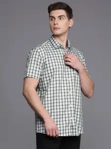 Louis Philippe Sport Pure Cotton Slim Fit Checked Casual Shirt