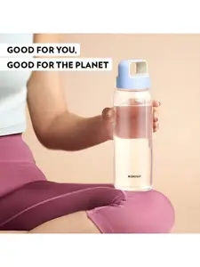 BOROSIL Blue & Transparent Glass Water Bottle 750 ml