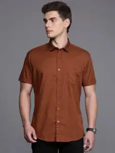 Louis Philippe Jeans Slim Fit Opaque Printed Pure Cotton Casual Shirt