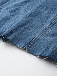 MANGO Women Pure Cotton Denim Pleated Mini Skirt