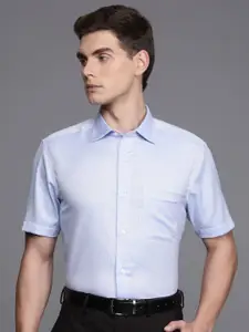 Louis Philippe Pure Cotton Self Design Classic Fit Textured Formal Shirt