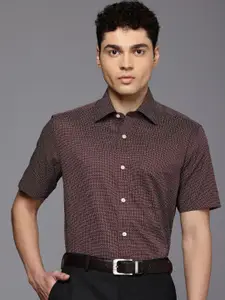 Louis Philippe Classic Opaque Micro Printed Pure Cotton Formal Shirt