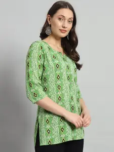 Mialo fashion Floral Printed Notch Neck Straight  Kurti