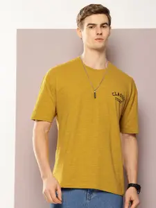 Kook N Keech Men Drop-Shoulder Sleeves Oversized Pure Cotton T-shirt