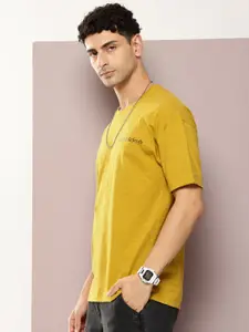 Kook N Keech Men Drop-Shoulder Sleeves Oversized Pure Cotton T-shirt