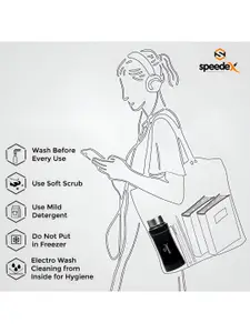Speedex Black Single Stainless Steel Solid Water Bottle