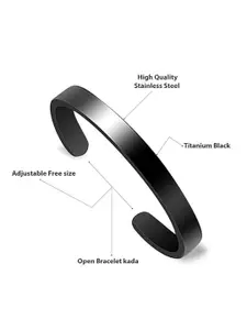 MEENAZ Men Anti Tarnish Silver-Plated Cuff Bracelet