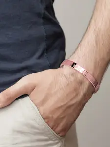 MEENAZ Men Anti Tarnish Rose Gold-Plated Bangle-Style Bracelet