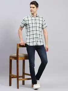 Monte Carlo Comfort Tartan Checks Opaque Checked Casual Shirt