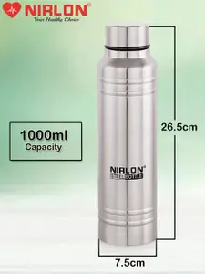 NIRLON Silver-Toned 3 Pieces Stainless Steel Water Bottle 1L