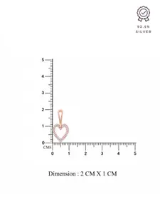 KAI JEWEL Rose Gold-Plated 92.5 Sterling Silver Heart Shaped Drop Earrings