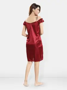 Be You Shoulder Straps Satin Maxi Wrap Nightdress With Robe