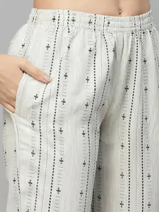 KALINI Woven Design Pure Cotton Top & Trousers