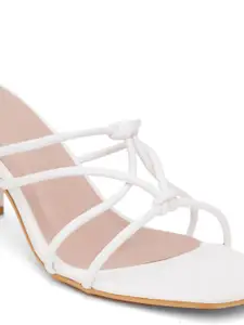 DressBerry White Open Toe Block Heels
