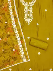 KALINI Embroidered Pure Silk Unstitched Dress Material