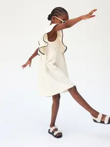 H&M Girls Pure Cotton Butterfly-Sleeved Jersey Dress